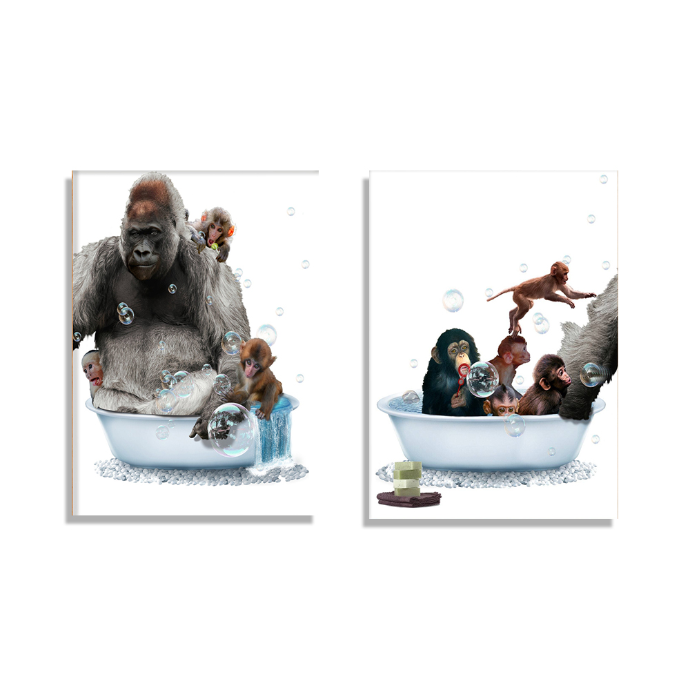 Baby Zoo Nursery - Goril Kreş Küveti Baskısı, Bebek Maymun