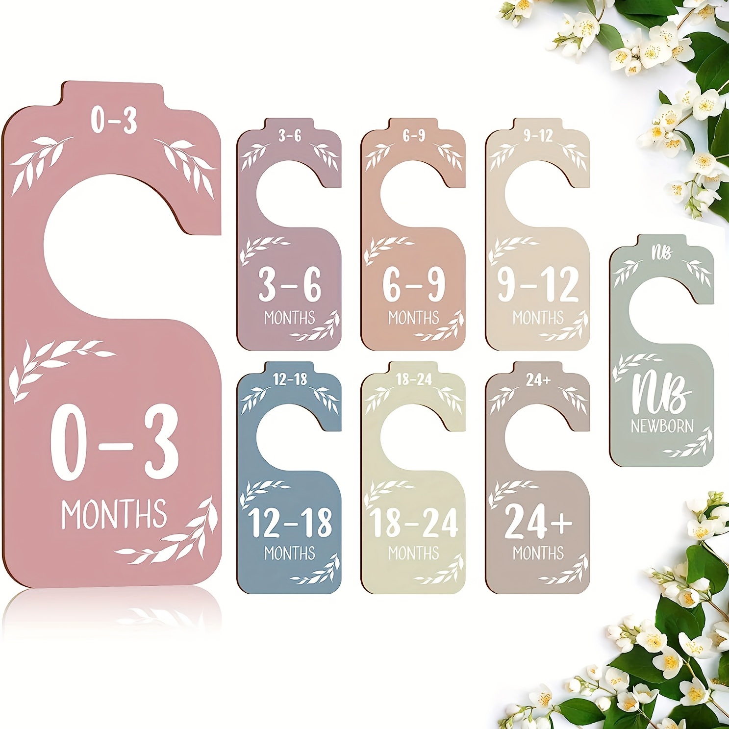 Baby Nursery Wardrobe - 8 adet Ahşap Bebek Dolap Bölücüler