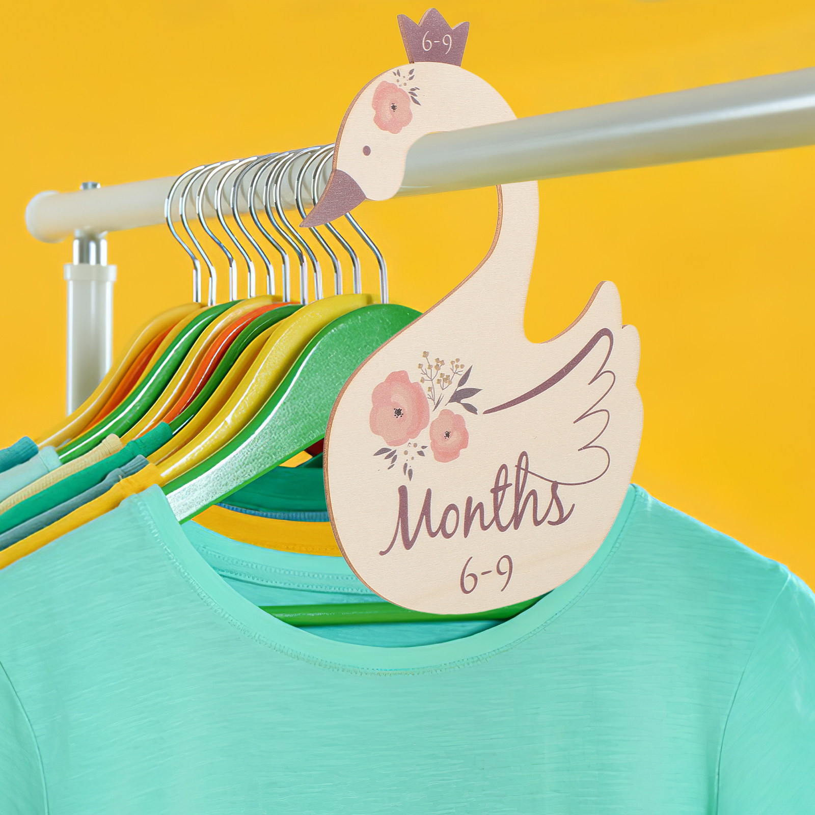 Baby Nursery Wardrobe - 7 Parça Bebek Dolap Bölücüleri Kuğu