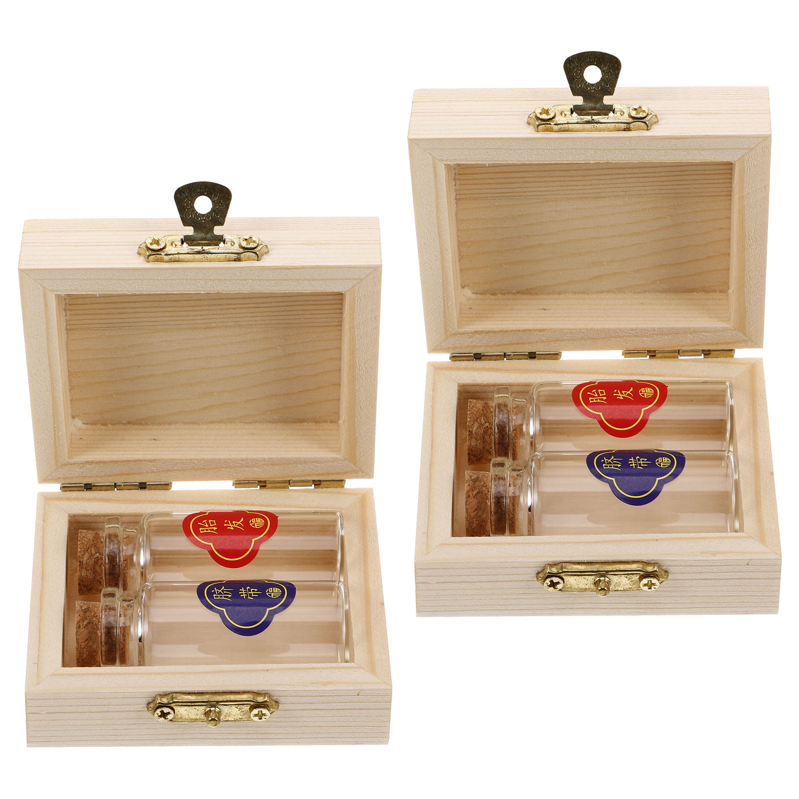 Baby Keepsake Box - 2'li Bebek Saç Saklama Kutusu Ahşap