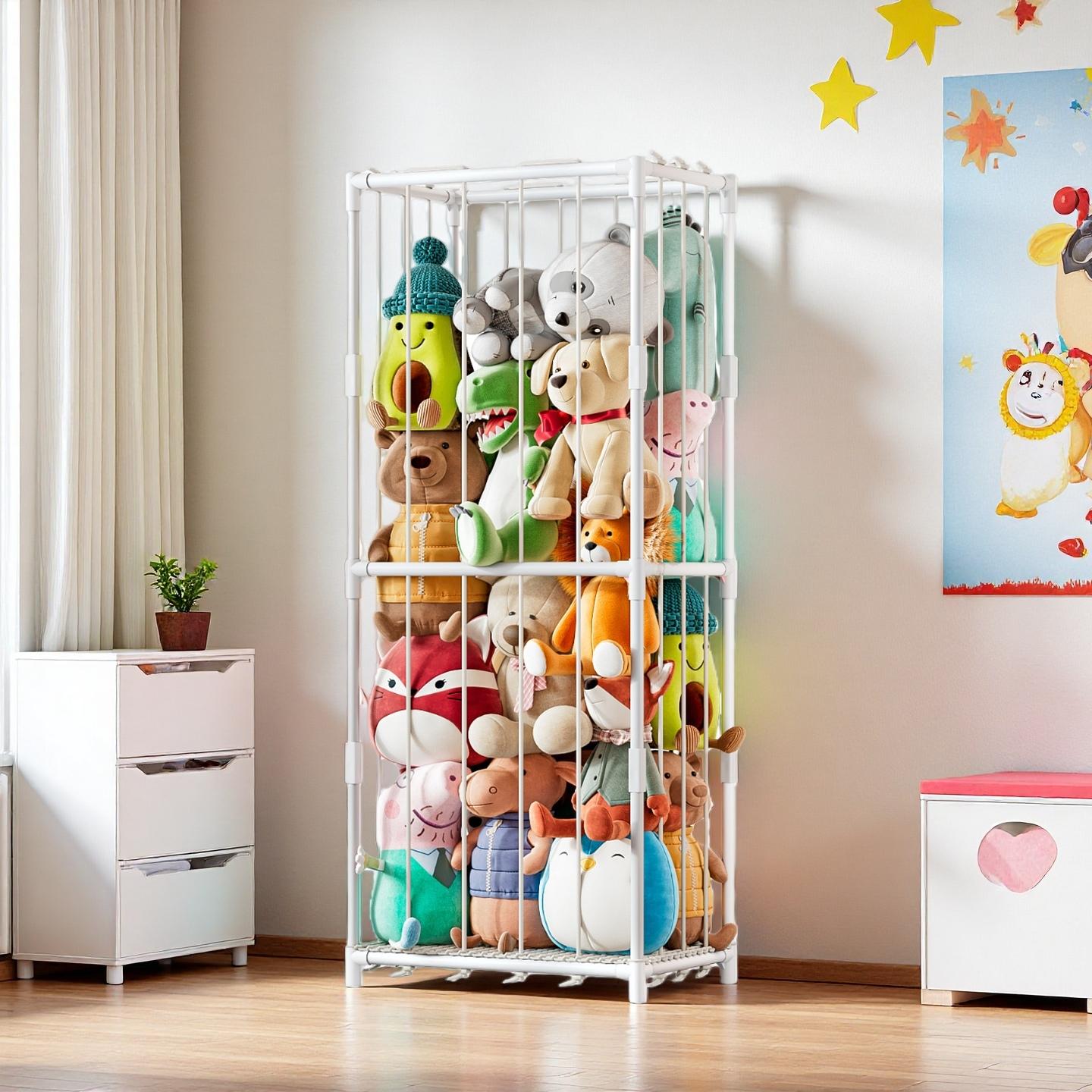 Baby Zoo Nursery - Dikey Peluş Oyuncak Saklama Düzenleyici, Hayvanat