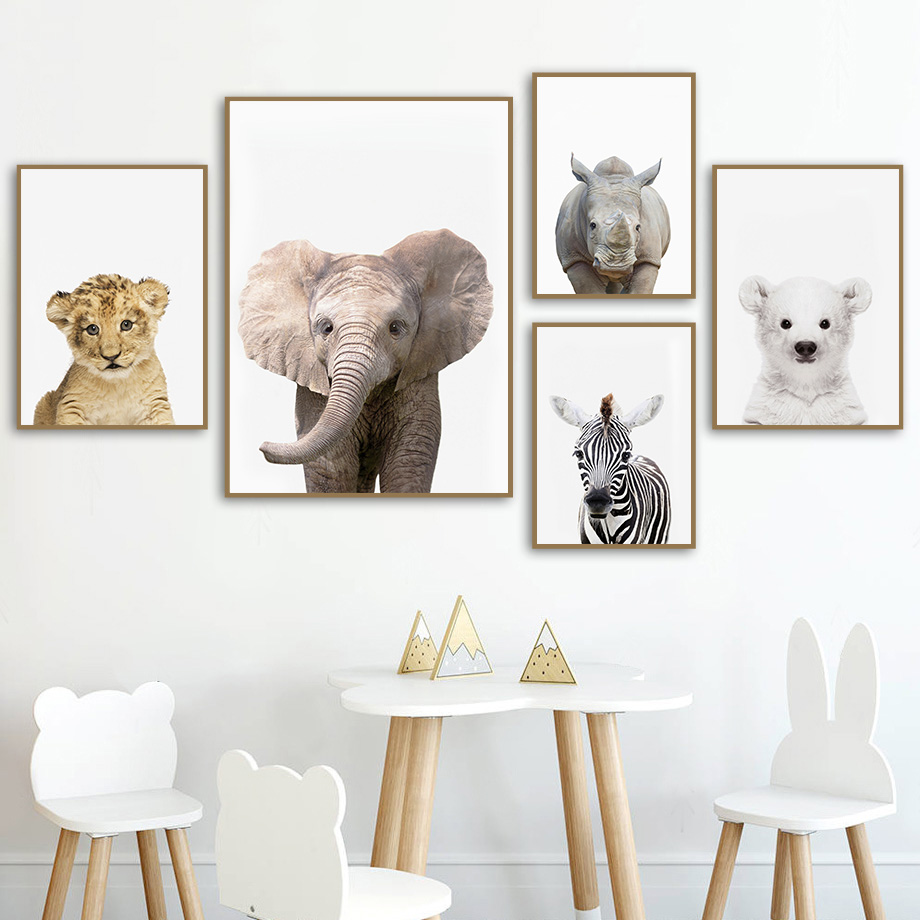 Baby Zoo Nursery - Bebek Safari Hayvanları Kreş Duvar Sanatı