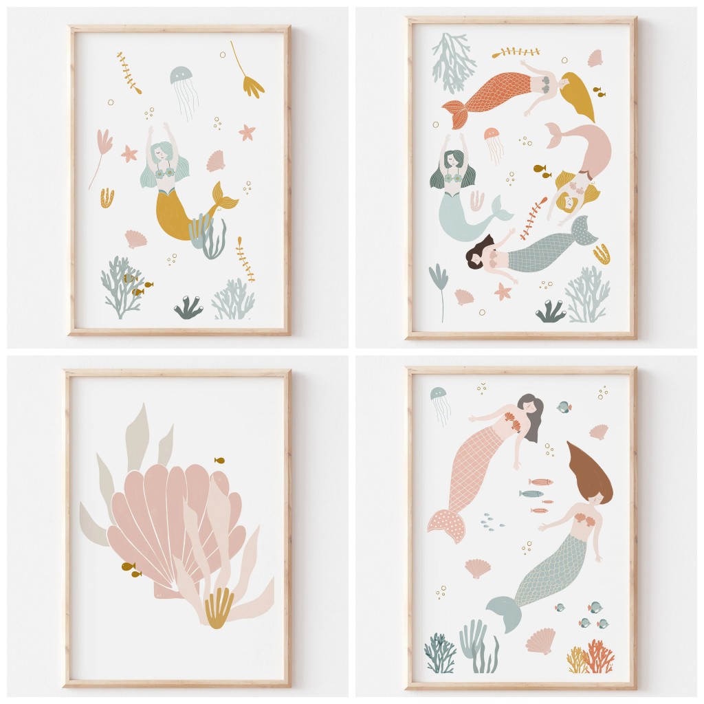 Baby Nursery Themes - Boho Kreş Okyanus Temalı Pembe Deniz