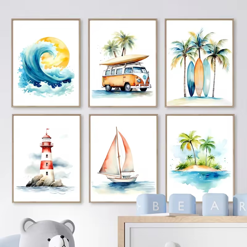 Sörf okyanus temalı kreş plaj  - Baby Nursery Themes incelemesi ve fiyatı