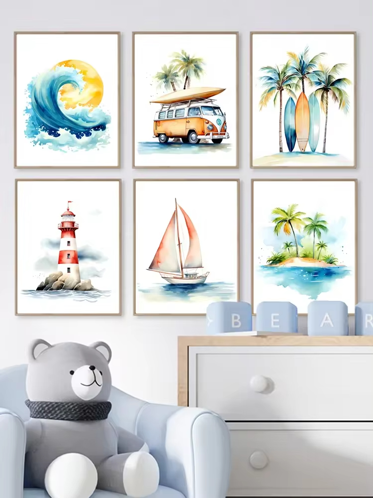 Sörf okyanus temalı kreş plaj  - Baby Nursery Themes incelemesi ve fiyatı