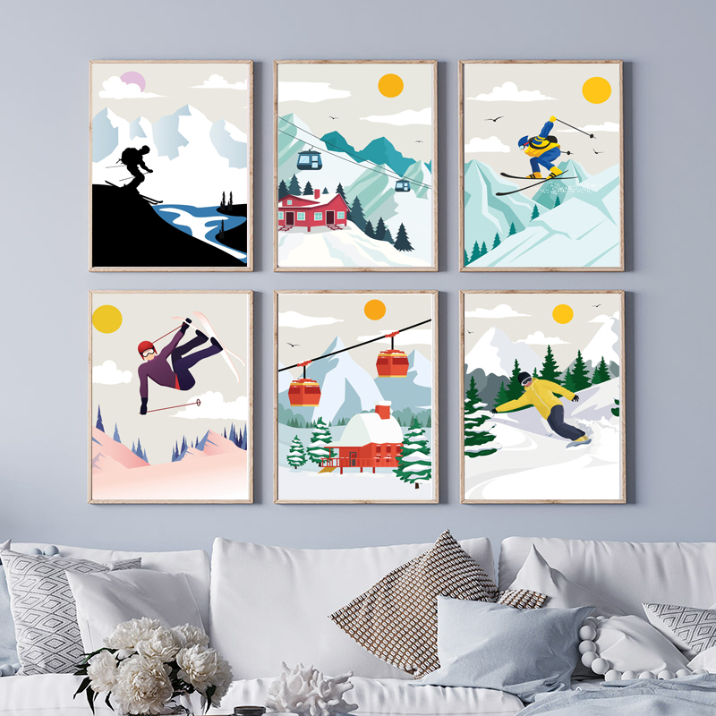 Minimalist Kar Dağı Kanvas Tab - Baby Nursery Mountain Theme incelemesi ve fiyatı