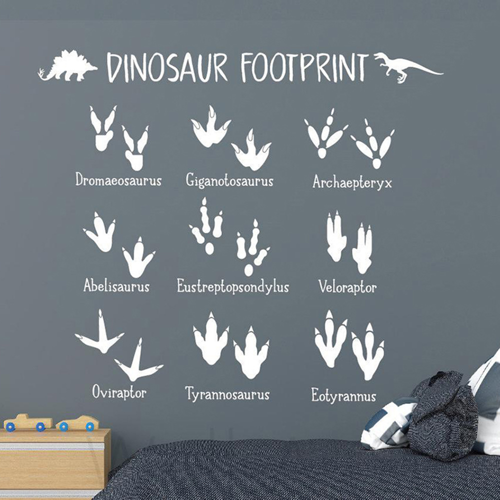 Karikatür Dinozor Ayak Izi Pen - Baby Nursery Vinyl Wall Stickers incelemesi ve fiyatı