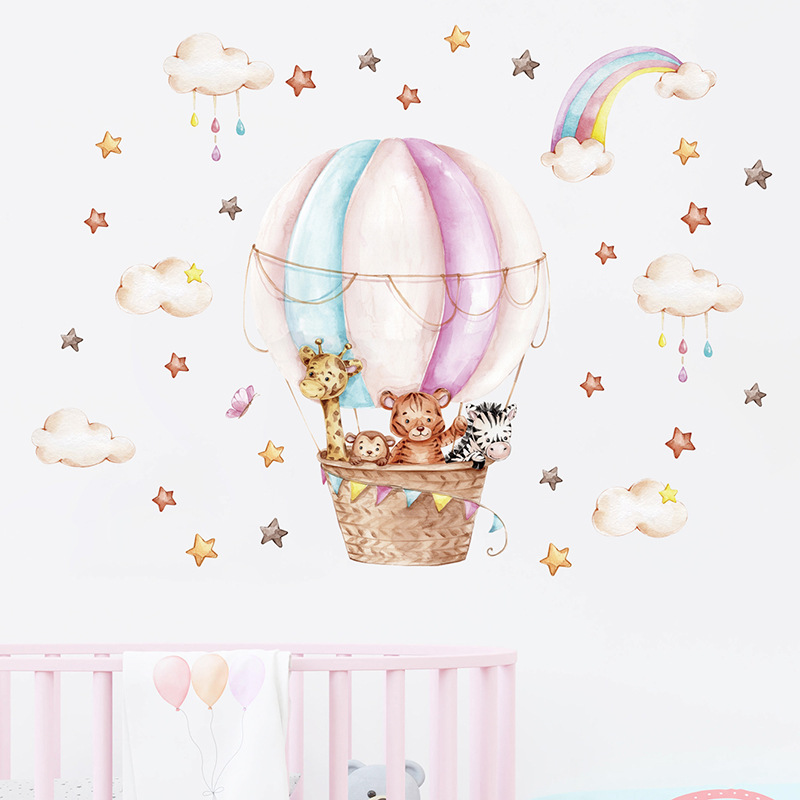 Suluboya Pembe Sıcak Hava Balo - Baby Nursery Vinyl Wall Stickers incelemesi ve fiyatı