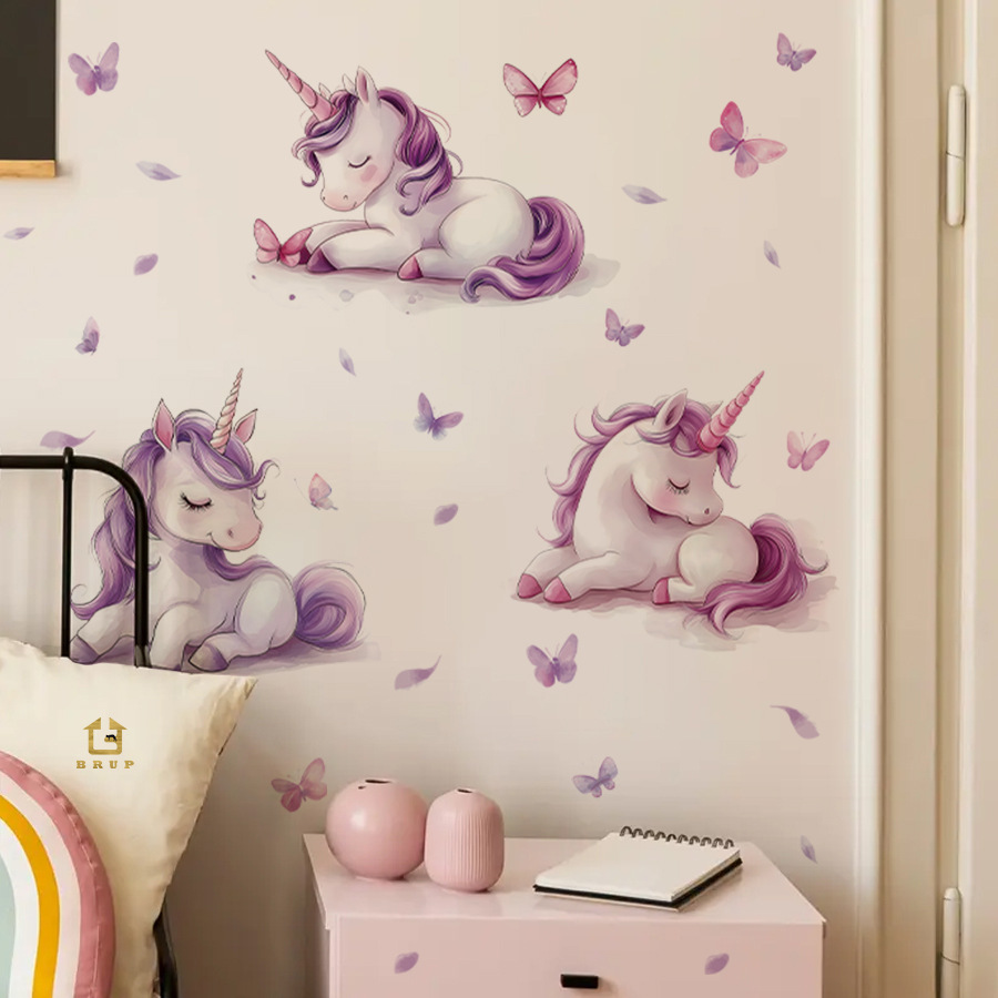 Karikatür Fantezi Unicorn Duva - Baby Nursery Vinyl Wall Stickers incelemesi ve fiyatı
