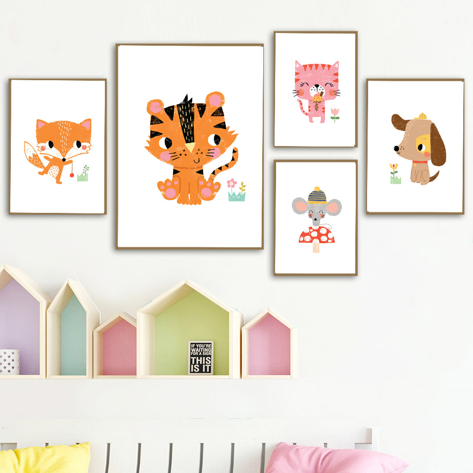 1 adet çerçevesiz tuval boyama - Baby Zoo Nursery incelemesi ve fiyatı