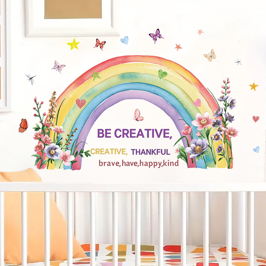Suluboya Gökkuşağı Kelebek duv - Baby Nursery Vinyl Wall Stickers incelemesi ve fiyatı