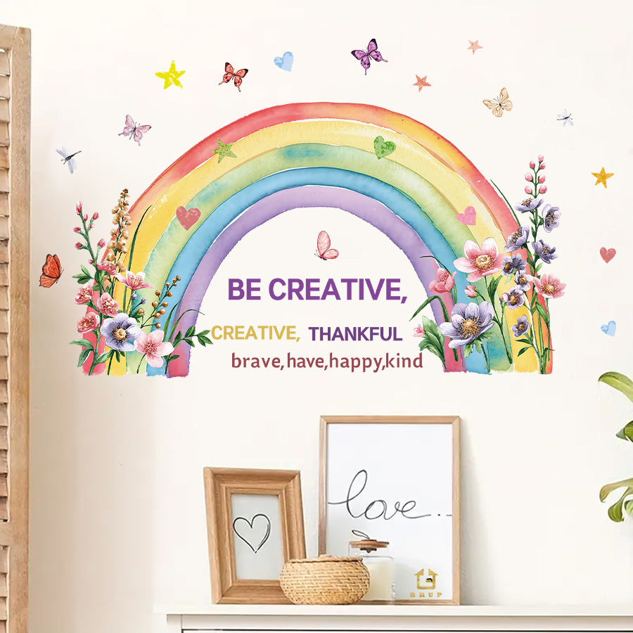 Suluboya Gökkuşağı Kelebek duv - Baby Nursery Vinyl Wall Stickers incelemesi ve fiyatı