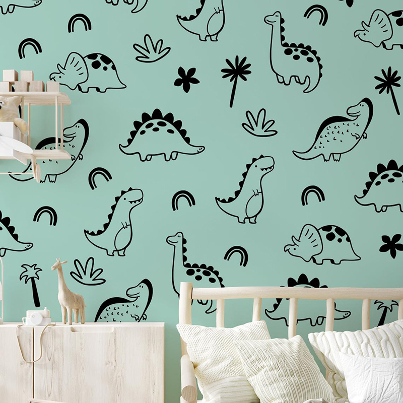 Geometrik Dinozor Ağacı Gökkuş - Baby Nursery Vinyl Wall Stickers incelemesi ve fiyatı