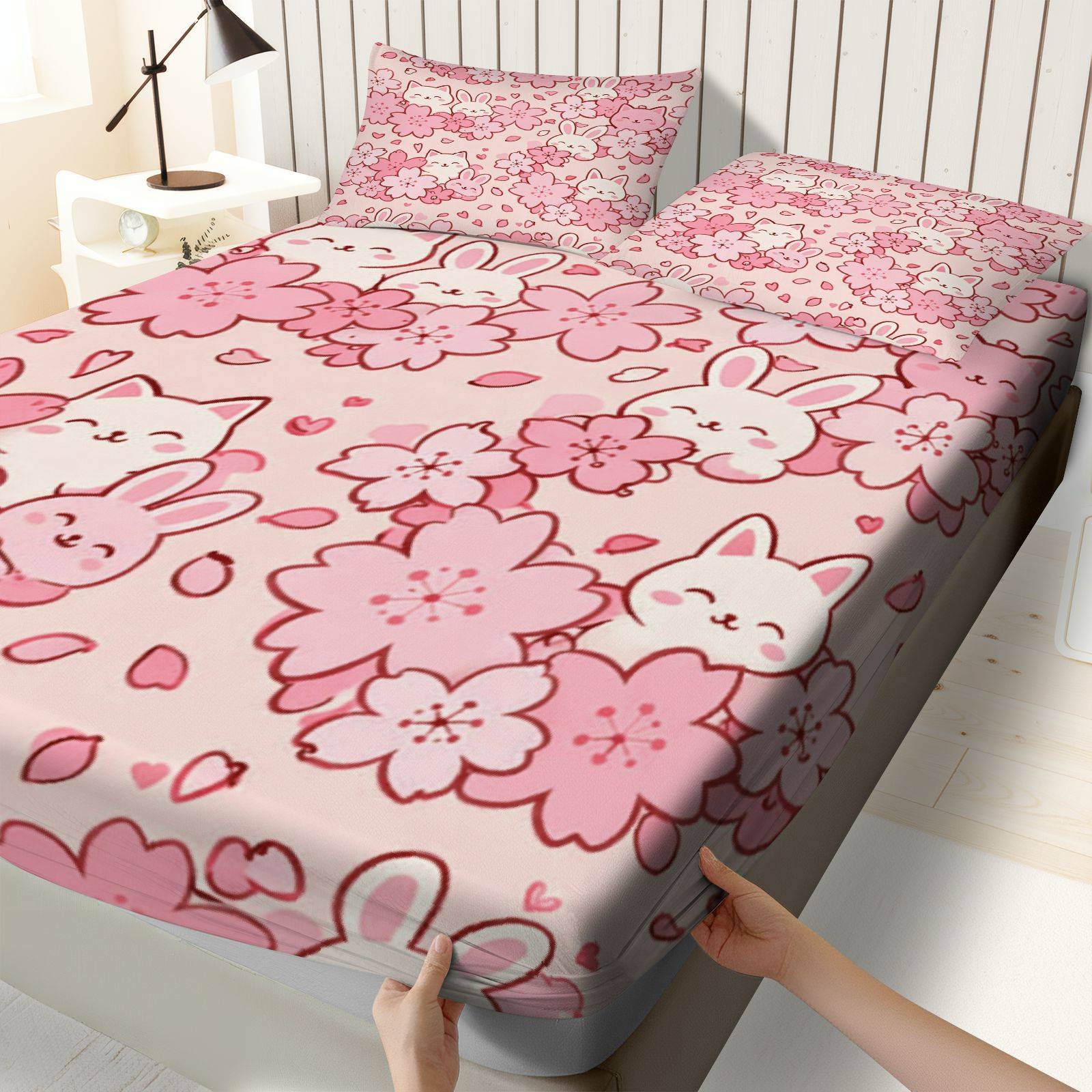 Sakura Tavşan Kedi Yatak Seti, - Baby Nursery Themes incelemesi ve fiyatı